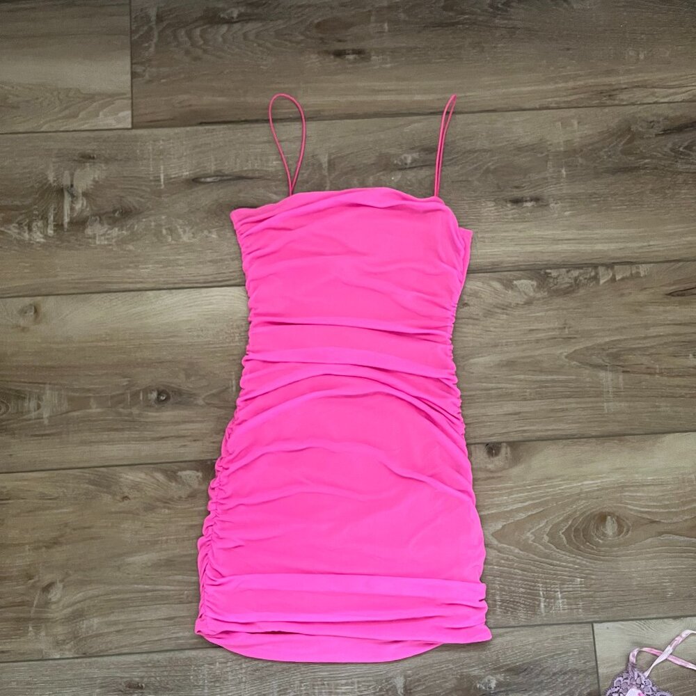 Princess Polly Hot pink open back mini dress, US 4